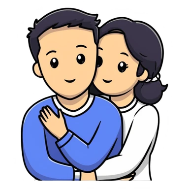 married couple, husband and wife embracing sticker