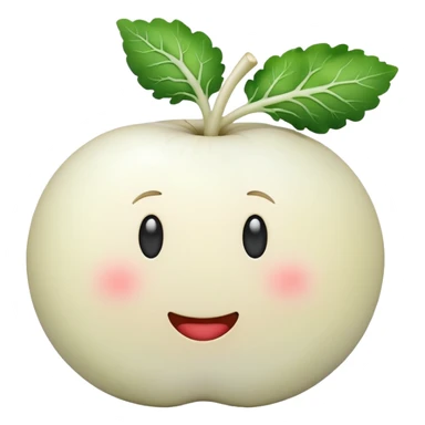 Make white radish apple emoji style sticker