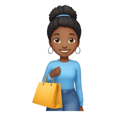 black girl with shopping bags  sticker