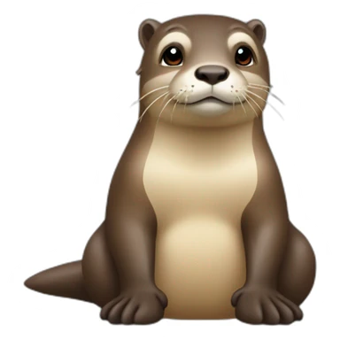 Loutre sur hippopotame sticker