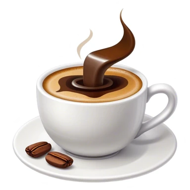 Cinematic Realistic Turkish Coffee Drink Emoji, depicted as a small cup of strong, aromatic coffee with thick foam rendered with detailed textures and warm, inviting lighting. sticker