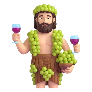 Bacchus Roman god of wine with grapes and wine cup sticker