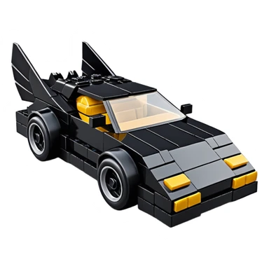  the animated series Batman aerodynamic opulent dark knight Lego futuristic concept loosely based on Toyota 1986 AE86 flat long straight faceted mechanical body) winged stealthy street hot rod  sticker