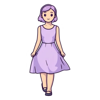 very light lavender rosy dress sticker