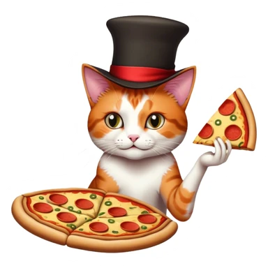 Magician kitty on a slice of pizza sticker