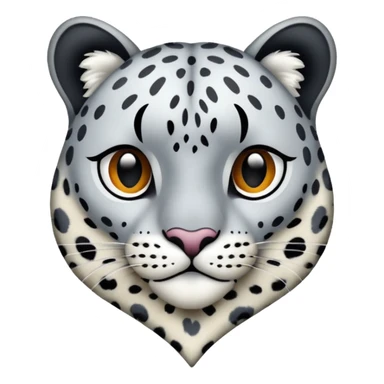 Realistic snow-Leopard-patterned heart sticker