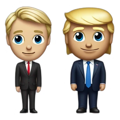 Donald Trump avec Emmanuel Macron sticker