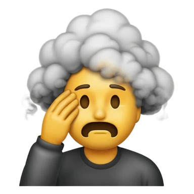 Face palm emoji with smoke around it sticker