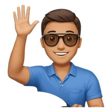 Hyundai ionic driving man waving behind sticker