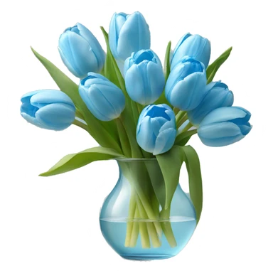 Light blue tulips in glass vase  sticker
