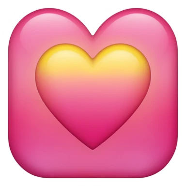 Yellow to dark pink gradient heart sticker