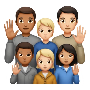 Make 7 hands each having names and the names are Oliver Aiden Ezra daddy mommy Amaya and ronin sticker