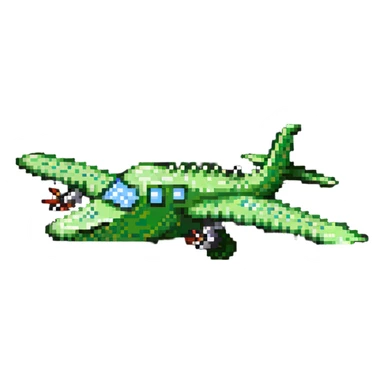 cartoon crocodile-airplane hybrid, side view, with propeller nose sticker