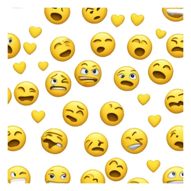 un emoji jaune qui pleure avec des coeurs sticker
