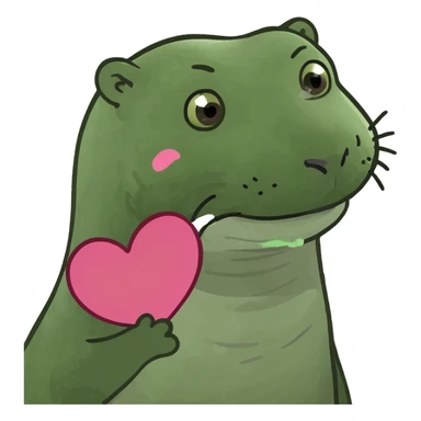 otter with hearts sticker