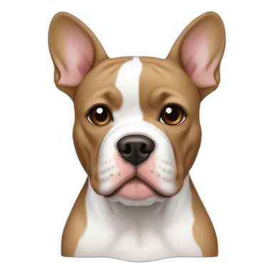 Light brown and white Pitbull French bulldog mix sticker