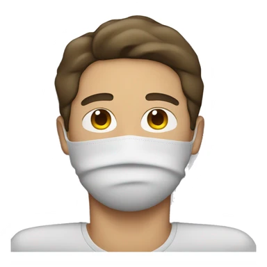 A man have mask and sleeping on bed sticker