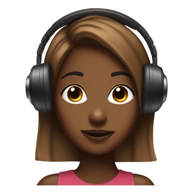 Brown skin girl with podcast mic and headphones sticker