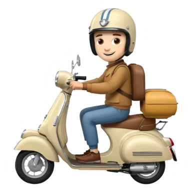 A classic vespa rider with my brothers face. sticker