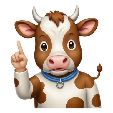 Une vache qui lève l’index sticker