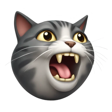 cat shaking its toung out its mouth looking evil sticker