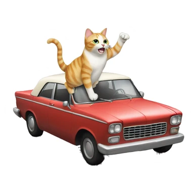 Cat dancing on car sticker