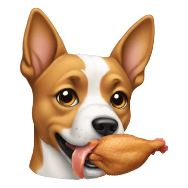 Dog eating chicken sticker