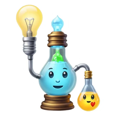 alchemist character lightbulb replaced by glowing vial sticker