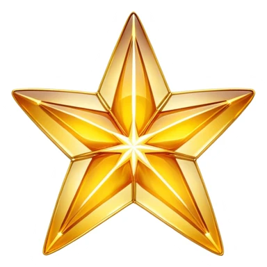 A radiant yellow dream star emerges, carefully being built by hands connecting delicate strands of golden thread and translucent panels of glowing amber glass. sticker