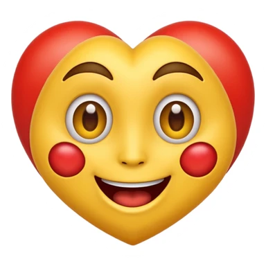 classic heart eyes emoji, yellow face, big red heart eyes, open mouth smile sticker