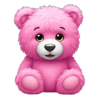pink fluffy teddybear sticker