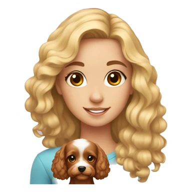 A beautiful girl with a cavoodle sticker