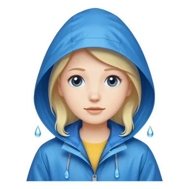 blue raincoat, just rain coat, negative character. sticker