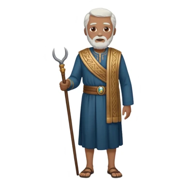 El anciano: persona noble y bondadosa, ropa normal es decir, ni de persona millonaria ni de persona sin dinero, pelo blanco, barba corta blanca. cuerpo entero de la época púnica sticker