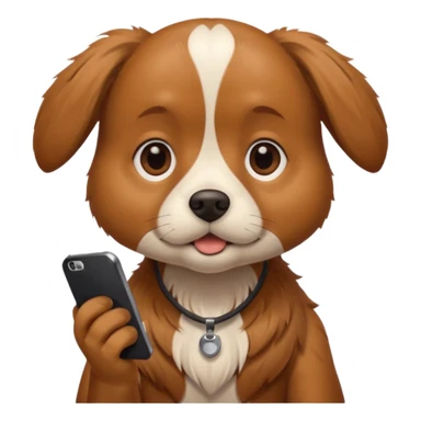 Pies z telefonem sticker