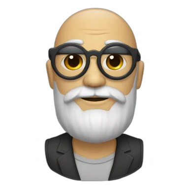 Homme chauve avec des lunettes et une barbe sticker