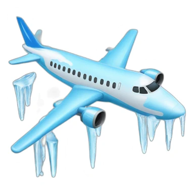 Frozen Airplane with icicles sticker