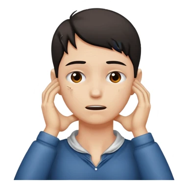 Person grabbing their neck with both hands sticker