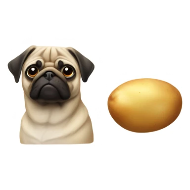 Pug dog and potatoe sticker