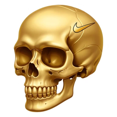 skull in gold nike  sticker