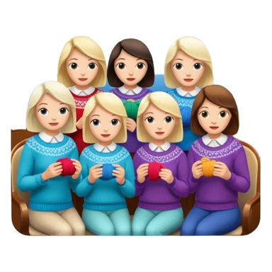 5 white ladies knitting on a cruise ship sticker