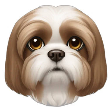 all brown shih-tzu dog brown nose no white short ears sticker