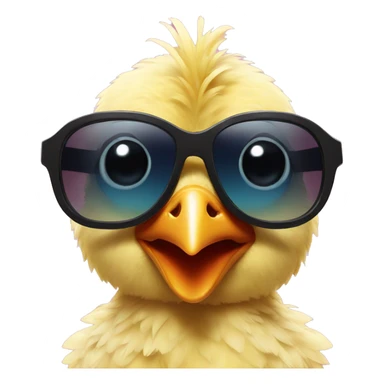 A baby chicken with sunglasses  sticker