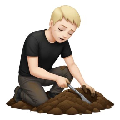 A person digging a grave sticker