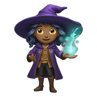 Une sorcière qui fait de la magie sticker