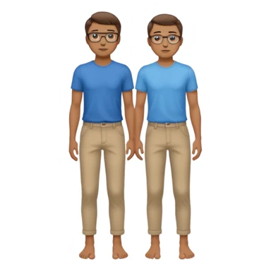 homme l'air cool taille moyenne corpulence maigre cheveux chatain court yeux bleus lunettes photo de pieds en pantalon  sticker