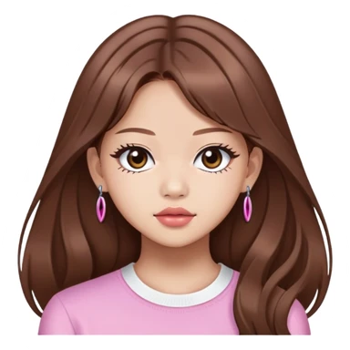 Jennie from BLACKPINK K-pop star with brown hair sticker