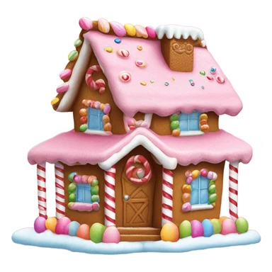 Pink gingerbread house sticker