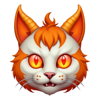 Demonic cat with horns sticker