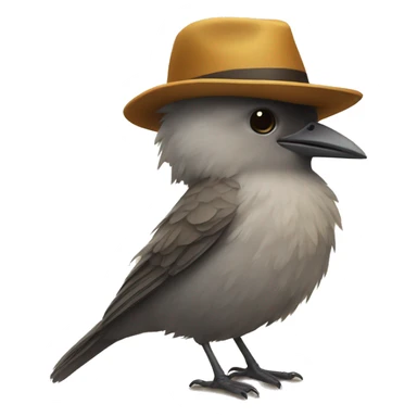 Bird with a hat sticker